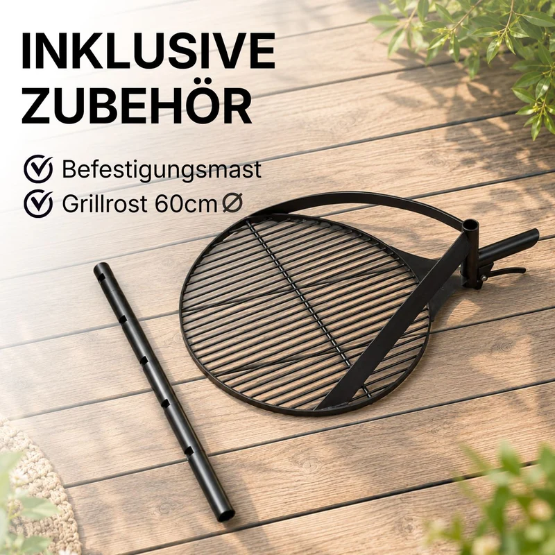 CookKing Feuerschale Montana X inkl. Holzlager & Zubehör