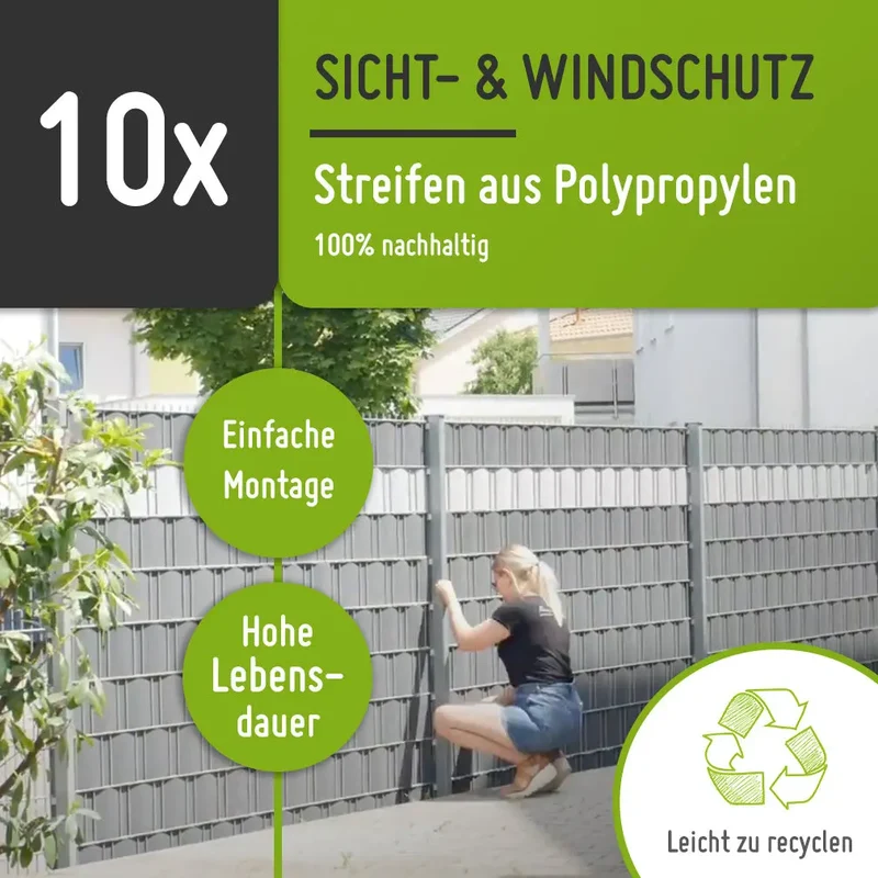 Sichtschutzstreifen | PP| Polypropylen | Lederoptik