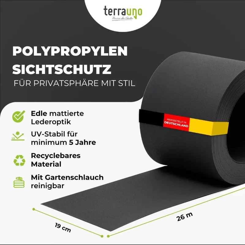Sichtschutzstreifen | PP| Polypropylen | Lederoptik