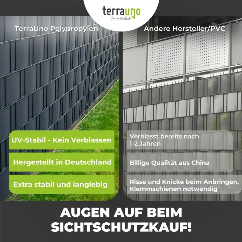 Sichtschutzstreifen | PP| Polypropylen | Lederoptik