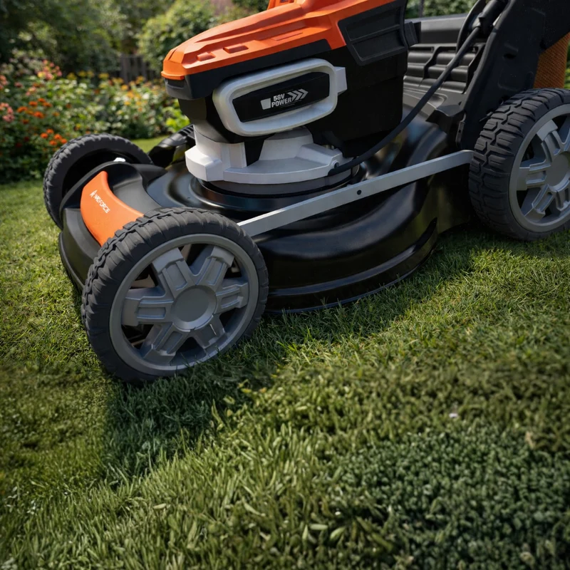 Yard Force 58V LFP-Akku-Rasenmäher LM P46A – Integrierter 8,6 Ah Akku, 196cc Benzin-Power (12,2 Nm), 46 cm Schnittbreite, 2 Std. Laufzeit, extrem sicher & langlebig