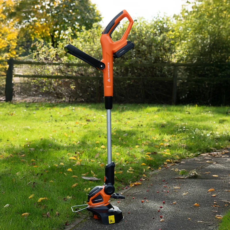 Yard Force 20V Akku-Rasentrimmer LT C25W – 25 cm Schnittbreite, Teleskopstiel (95-110 cm), Auto-Feed (Sologerät / Ohne Akku & Ladegerät)