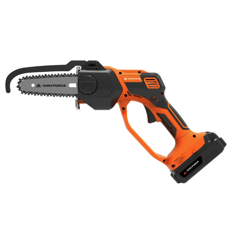 Yard Force 20V Akku-Gehölzschneider LS C13 – 12 cm Schwert, 3,2 m/s Kettengeschwindigkeit, inkl. 20V 2,0 Ah Akku & Schnellladegerät, Mini-Kettensäge