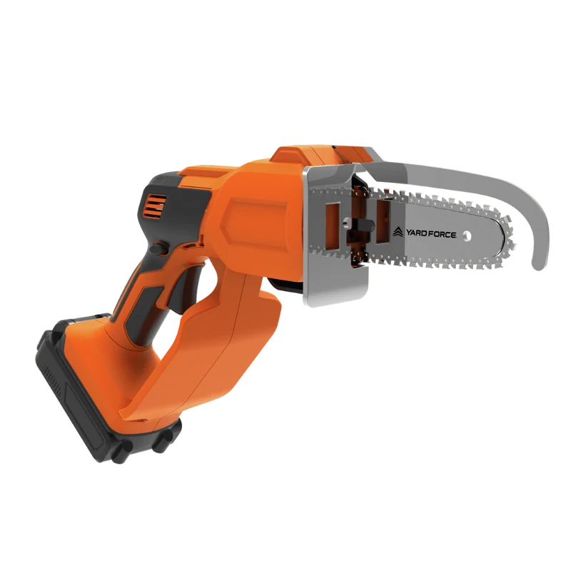 Yard Force 20V Akku-Gehölzschneider LS C13 – 12 cm Schwert, 3,2 m/s Kettengeschwindigkeit, inkl. 20V 2,0 Ah Akku & Schnellladegerät, Mini-Kettensäge