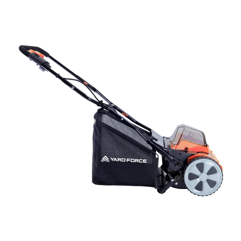 Yard Force 20V Akku-Spindelmäher LM C38A – 38 cm Schnittbreite, inkl. 20V 4,0 Ah Akku & Schnellladegerät, 5-Messer-Spindel mit Heckwalze, 45L Fangkorb