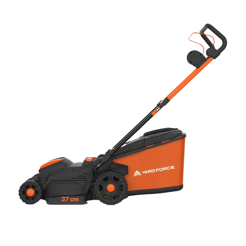 Yard Force 20V Akku-Rasenmäher LM C37B – 37 cm Schnittbreite, inkl. 2x 20V 4,0 Ah Akkus & Torque-Boost Technologie, 40L Fangkorb mit Mulchfunktion