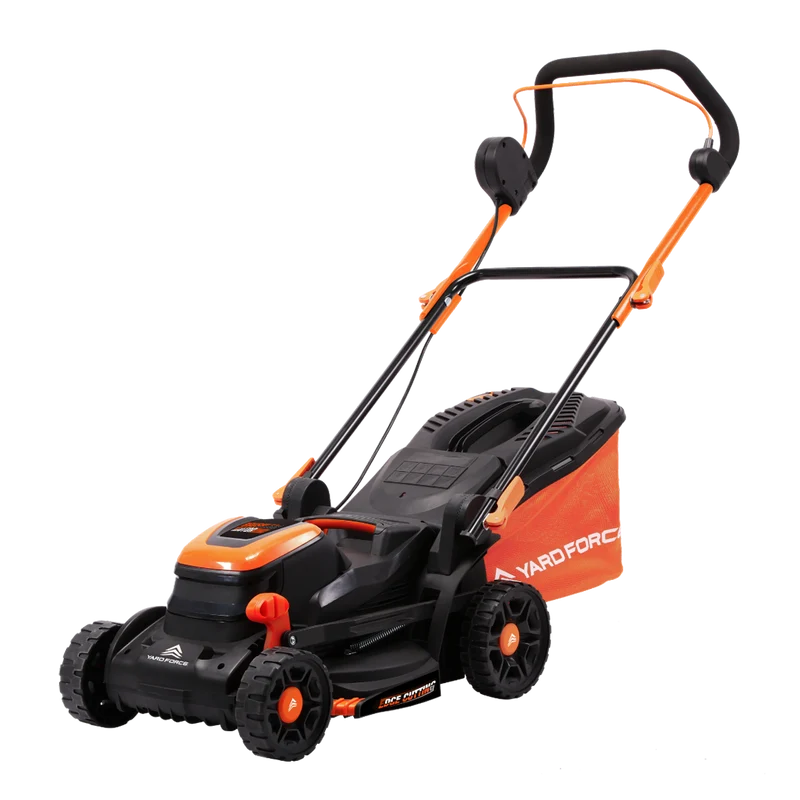 Yard Force 20V Akku-Rasenmäher LM C34B – 34 cm Schnittbreite, inkl. 2x 20V 2,5 Ah Akkus & Torque-Boost Technologie, 35L Fangkorb