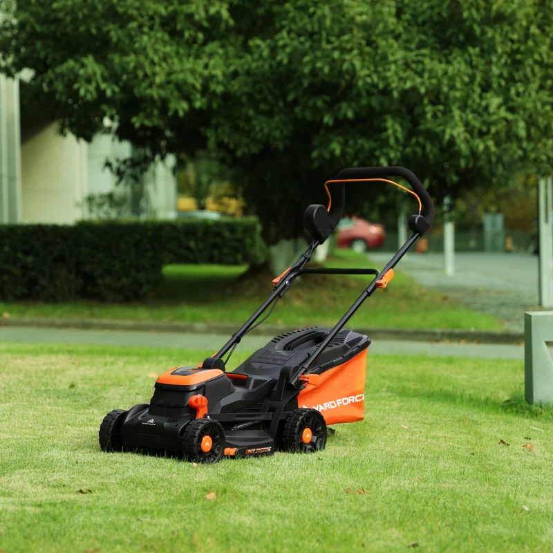Yard Force 20V Akku-Rasenmäher LM C34B – 34 cm Schnittbreite, inkl. 2x 20V 2,5 Ah Akkus & Torque-Boost Technologie, 35L Fangkorb