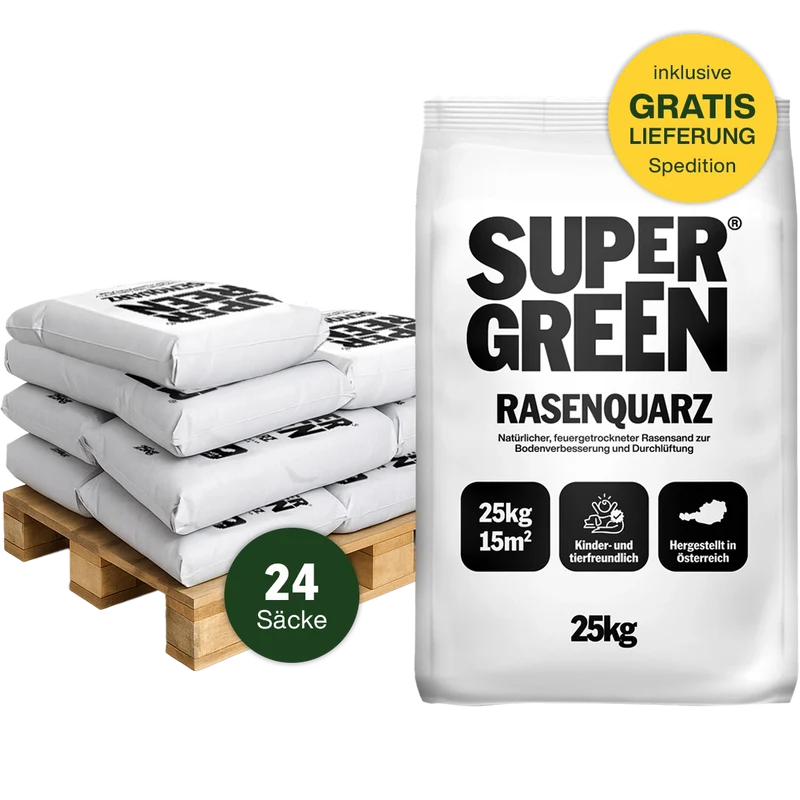 Rasen-Quarzsand, 600kg (24 Säcke auf Palette) inkl. Lieferung