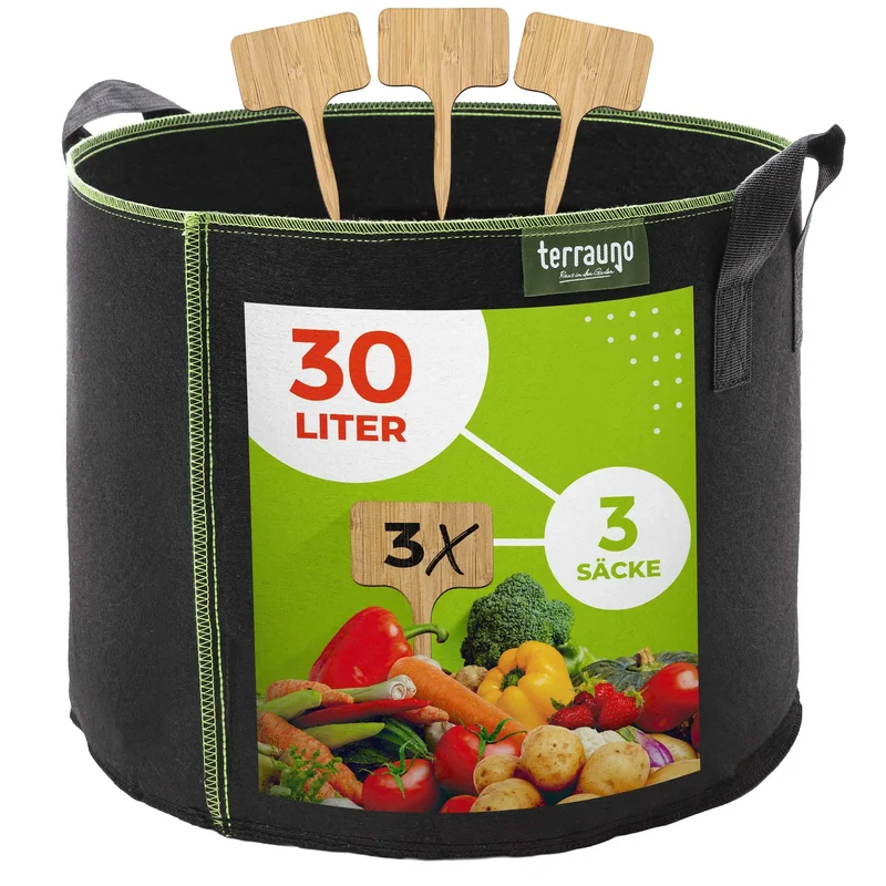 Pflanzsack aus Vliesstoff inkl. Pflanzenschilder