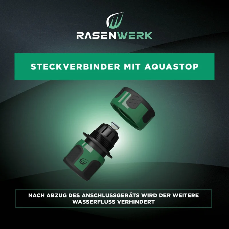 Gartenschlauch Steckverbinder mit Aquastop für 3/4 Zoll