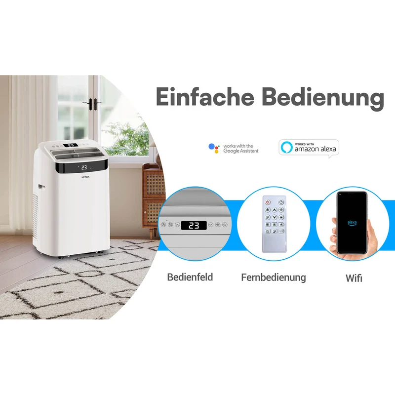 BE COOL Klimagerät 14.000 BTU mit Heizfunktion und WIFI