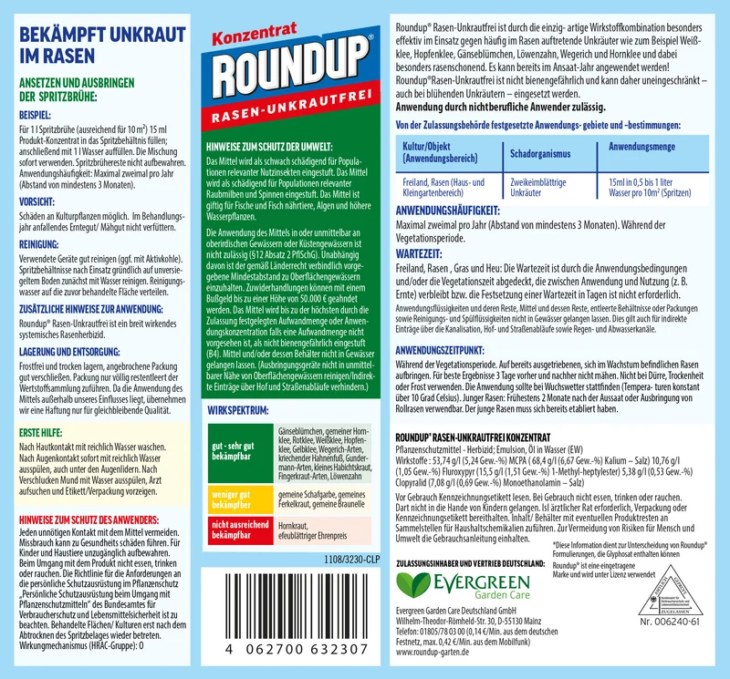 Roundup Rasen-Unkrautfrei Konzentrat, 0,5 l