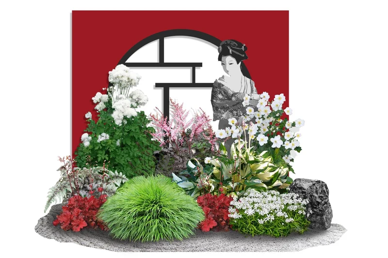 Hakonechloa-Paket 'Geisha' (Kunstvolles Blatt- und Blütenwerk)