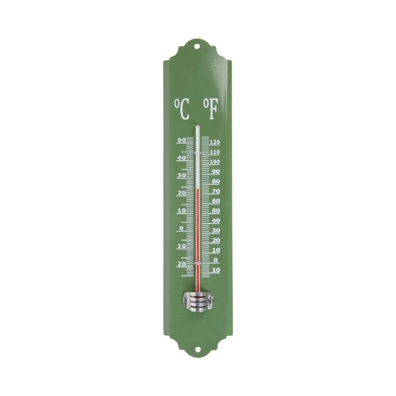 Thermometer aus Metall (grün, weiß und grau)