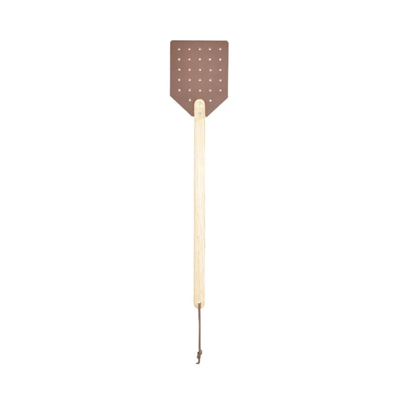 Fliegenklatsche (aus Holz und Leder)