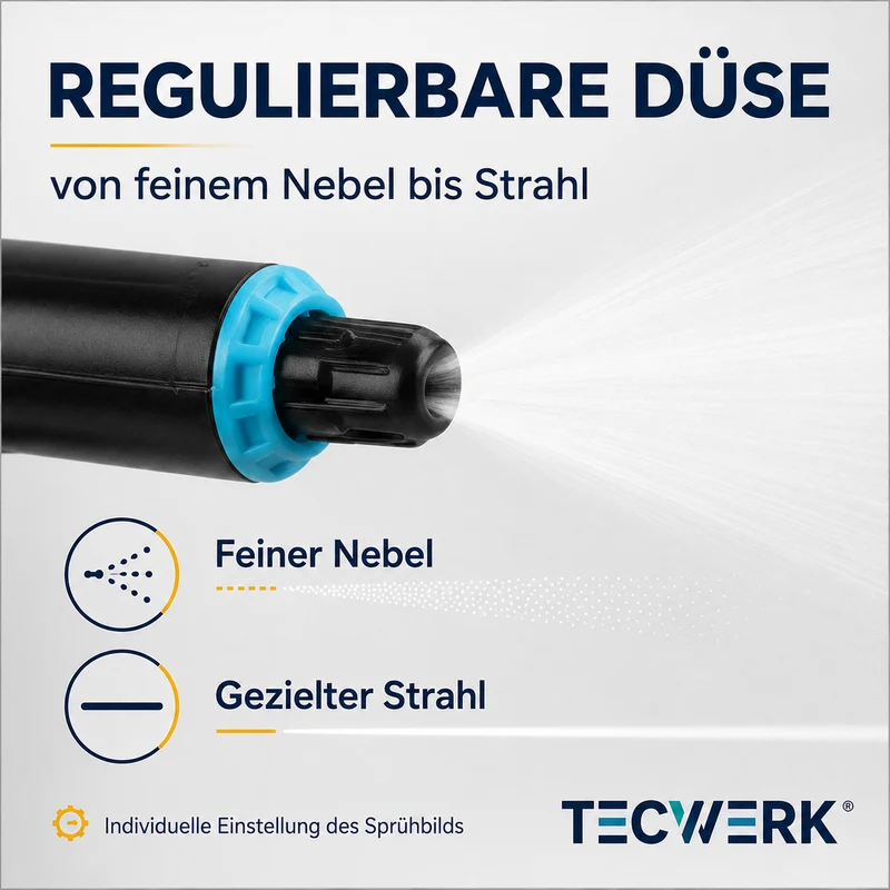 TECWERK Drucksprüher 2 l mit FPM-Dichtung & Kunststoffdüse