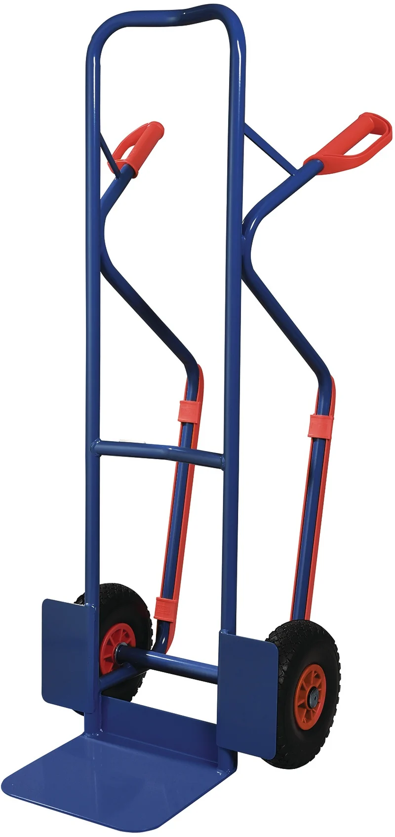 TECWERK Stapelkarre mit Kufen, Höhe 1300 mm, Schaufel saphirblau