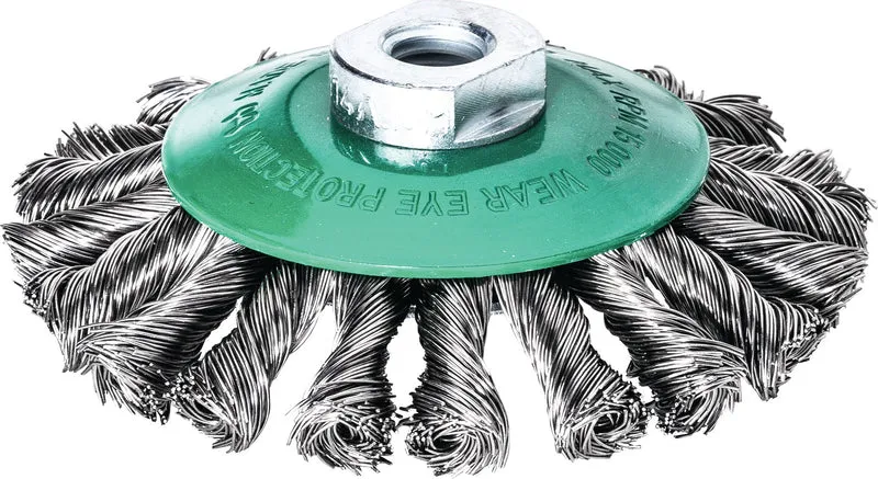 Kegelbürste D.115mm M14 Drahtstärke 0,5mm 12mm 15000min-¹ LESSMANN