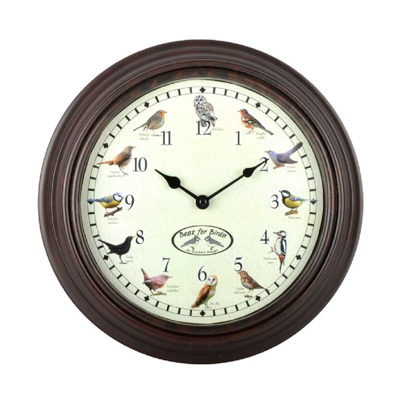 Wanduhr mit Vogelgezwitscher (mit Nachtmodus)