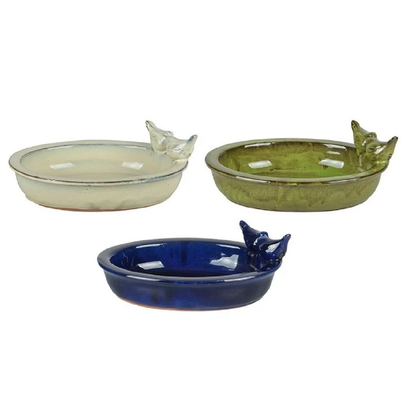 Vogeltränke aus Keramik oval (in verschiedenen Farben)