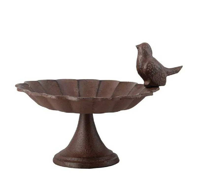Vogeltränke aus Gusseisen (Mit dekorativer Vogelfigur)