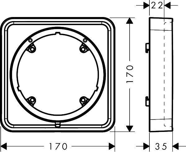 HANSGROHE Verlängerungsrosette ShowerSelect Comfort 22 mm