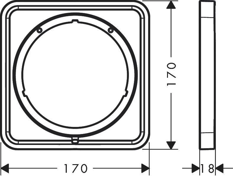 HANSGROHE Verlängerungsrosette ShowerSelect Comfort 5 mm – 170 x 170 mm