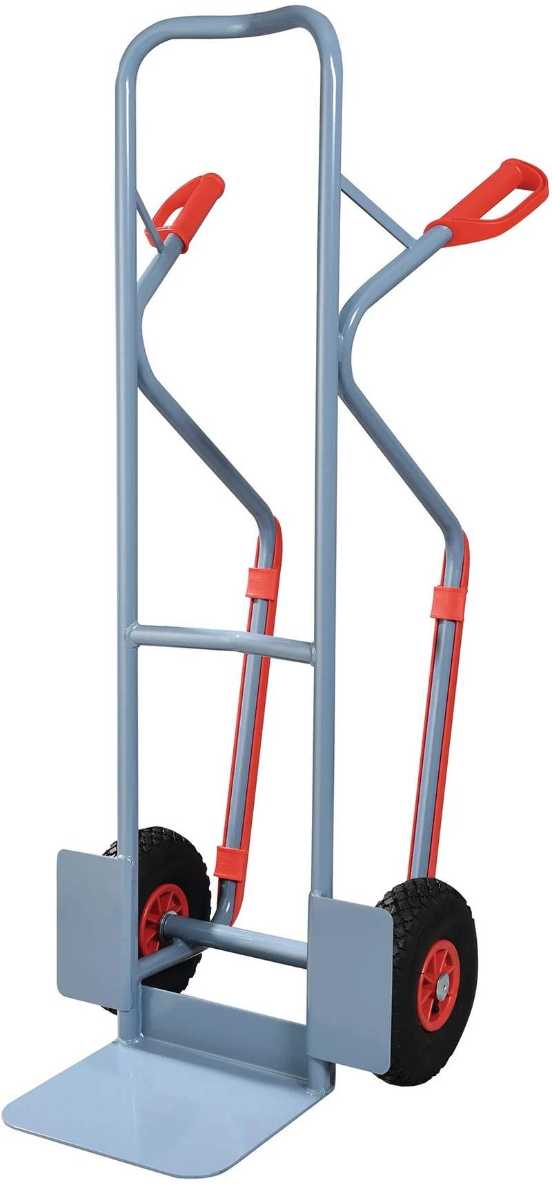 PROMAT Stapelkarre mit Kufen, Höhe 1300 mm, Schaufel 300 kg, taubenblau