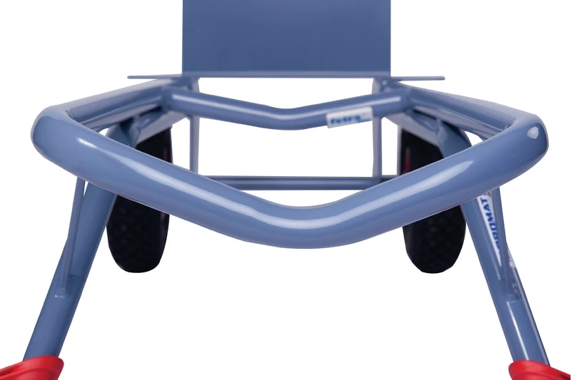 PROMAT Stapelkarre mit Kufen, Höhe 1300 mm, Schaufel 300 kg, taubenblau
