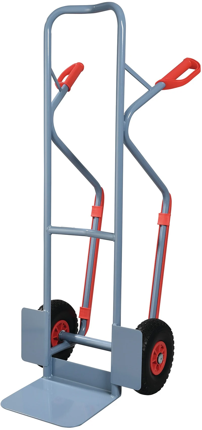 PROMAT Stapelkarre mit Kufen, Höhe 1300 mm, Schaufel 300 kg, taubenblau