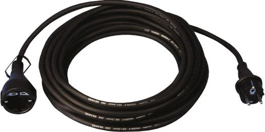 JÄGER DIREKT Schutzkontaktverlängerung 16 A 250 V 3x1,5 mm² H05RR-F Schwarz